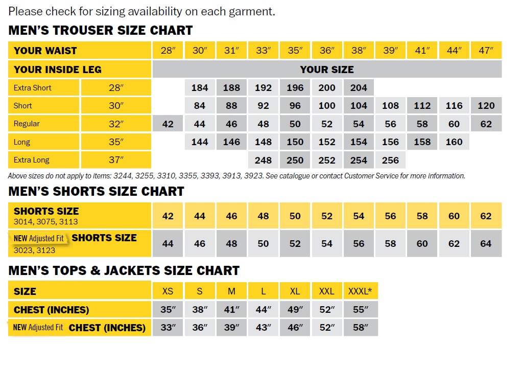 Snickers Size Chart