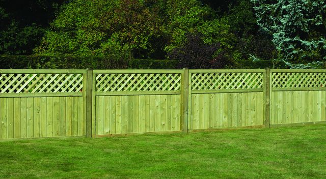 Tongue & Groove Lattice Top Fence Panel