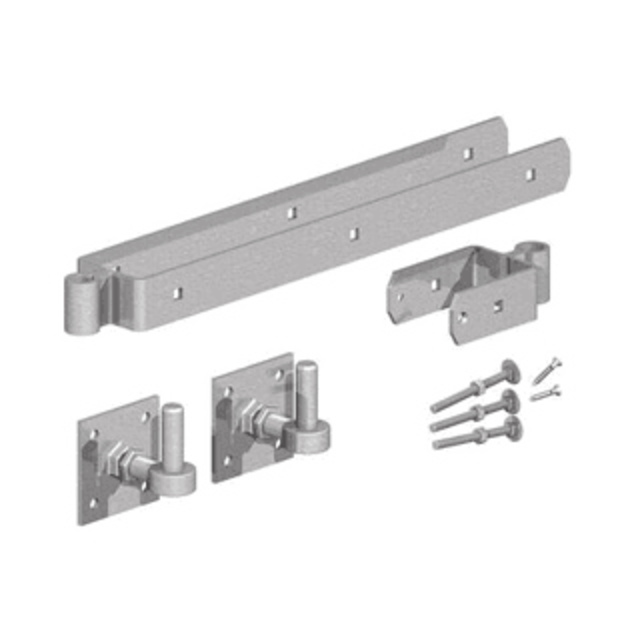 GATEMATE Double Strap Hinge Set With Adjustable Hook On Plate