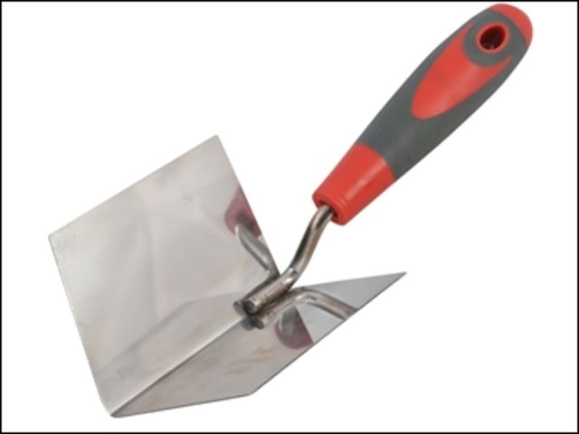 Internal Corner Trowel Stainless Steel Soft-Grip Handle 4 x 3 x 3in