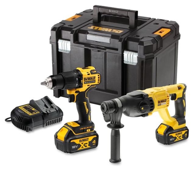 DEWALT | XR | COMPACT HAMMER DRILL & SDS-PLUS HAMMER DRILL | DCK2070M2 | 18V | 2 X 4AH BATTERIES