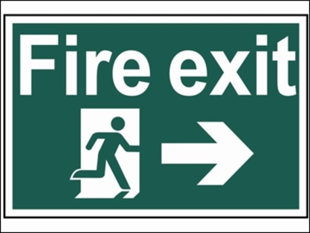 Fire Exit Running Man Arrow Right — PVC
