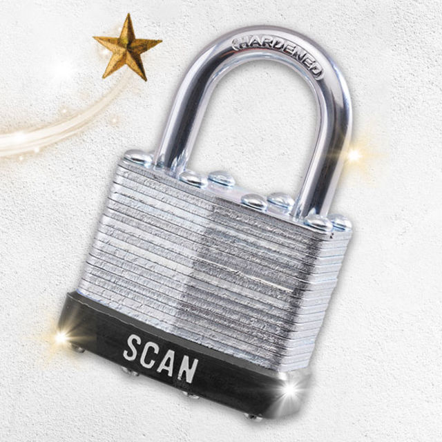 SCAN | PADLOCK | 40MM | LAMINATED | PACK 2