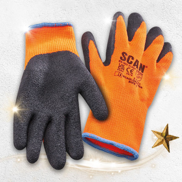 SCAN | DIPPED THERMAL LATEX GLOVES | 3 PAIRS