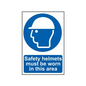 SCAN | SAFETY SIGN | SAFETY HELMETS MUST BE WORN IN THIS AREA | 200 X 300 | PVC
