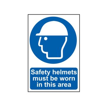 SCAN | SAFETY SIGN | SAFETY HELMETS MUST BE WORN | 400 X 600 | PVC