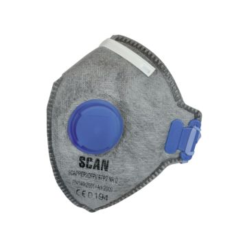 SCAN | MASK | FOLD FLAT | ODOUR | VALVED | DISPOSABLE | FFP2 | PACK 3