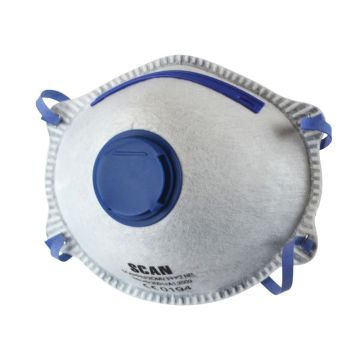 SCAN | MASK | MOULDED | ODOUR | VALVED | DISPOSABLE | FFP2 | PACK 3