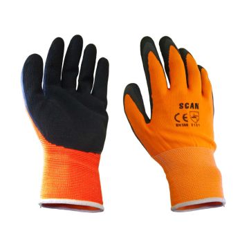 SCAN | GLOVES | HI-VIS | FOAM LATEX COATED | ORANGE | SIZE 10 | X-LARGE