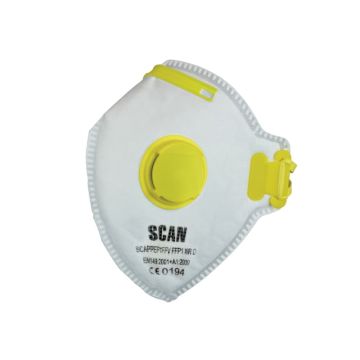 SCAN | MASK | FOLD FLAT | VALVED | DISPOSABLE | FFP1 | PACK 20