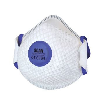 SCAN | MASK | MOULDED | DURANET | VALVED | DISPOSABLE | FFP2 | PACK 2