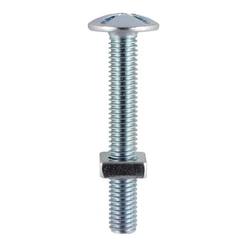 TIMCO | ROOFING BOLTS & SQUARE NUTS | ZINC | M6 X 80MM | PACK 4
