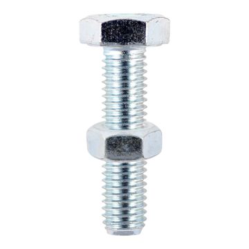 TIMCO | SET SCREWS & HEX NUTS | ZINC | M12 X 50MM | PACK 2
