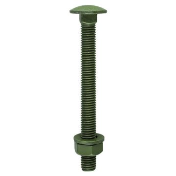 TIMCO | CARRIAGE BOLTS & HEX NUTS & FORM A WASHERS | EXTERIOR GREEN | M10 X 160MM | BAG 10