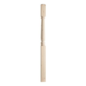 CHESHIRE MOULDINGS | STAIR PARTS | NEWEL POST | HALF | TURNED | 1500 X 91 X 46 | PINE