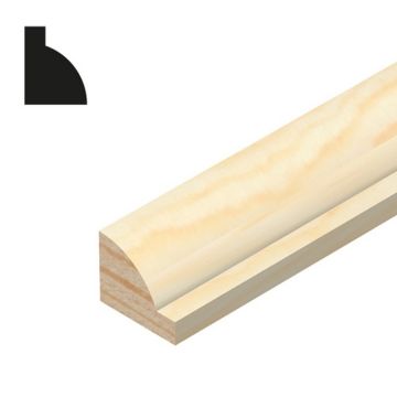 CHESHIRE MOULDINGS | TM500 | OVOLO GLASS BEAD | 2400 X 15 X 12 | PINE