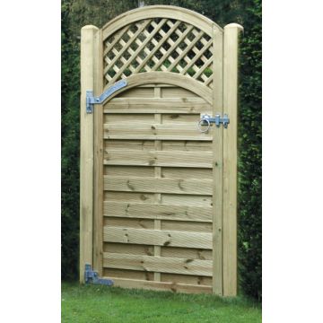 KDM | GATE | ARCHED LATTICE TOP | 0.9 X 1.8M | TREATED GREEN
