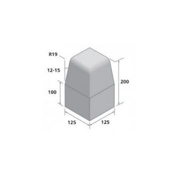 BRADSTONE | CONCRETE BLOCK PAVING | BLOCK KERB | LARGE | LK/E HB UPRIGHT EXTERNAL ANGLE | 125 X 125 X 200 | CHARCOAL