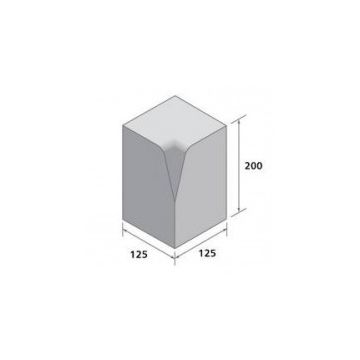 BRADSTONE | CONCRETE BLOCK PAVING | BLOCK KERB | LARGE | LK/D HB UPRIGHT INTERNAL ANGLE | 125 X 125 X 200 | CHARCOAL