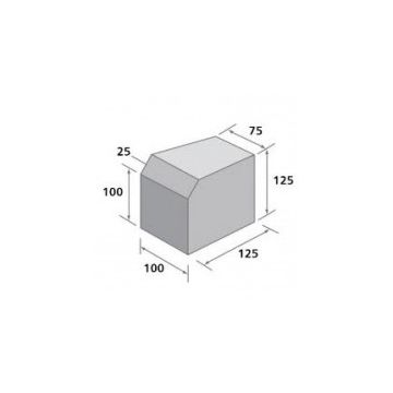 BRADSTONE | CONCRETE BLOCK PAVING | BLOCK KERB | SMALL | SK/D EXTERNAL RADIUS | 100 X 125 X 125 | CHARCOAL