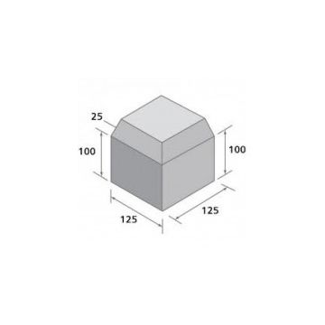 BRADSTONE | CONCRETE BLOCK PAVING | BLOCK KERB | SMALL | SK/A EXTERNAL ANGLE | 125 X 125 X 125 | CHARCOAL