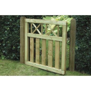 KDM | GATE | ELITE CROSS TOP | 0.9 X 0.9M | TREATED GREEN