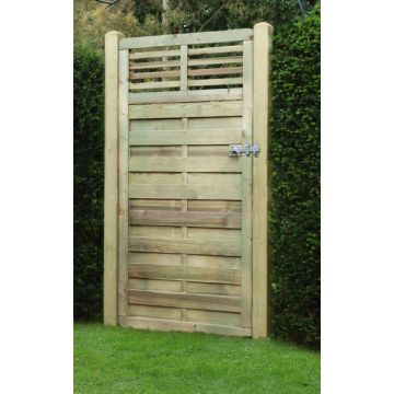 KDM | GATE | ELITE SLATTED TOP | 0.9 X 1.8M | TREATED GREEN