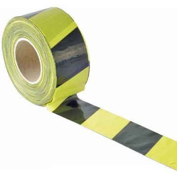 FAITHFULL | BARRIER TAPE | PVC | 70MM X 500M | BLACK AND YELLOW
