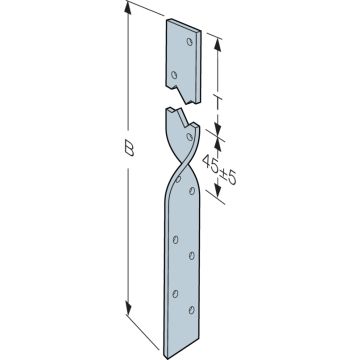 SIMPSON STRONG-TIE | HEAVY RESTRAINT STRAP | TWIST | 600MM | H06T10 | PRE-GALVANISED MILD STEEL