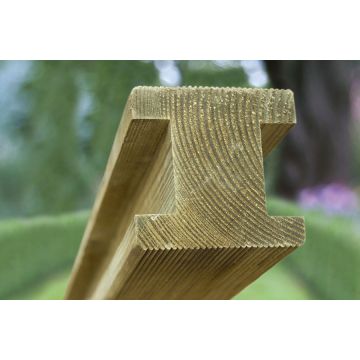 KDM | ACCESSORIES | PLANED & RIBBED PINE  H POST | 2.4 X EX 100 X 100MM | TREATED GREEN