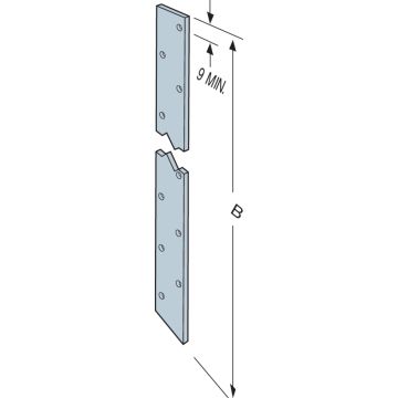 SIMPSON STRONG-TIE | HEAVY RESTRAINT STRAP | FLAT | 1000MM | H10F00 | PRE-GALVANISED MILD STEEL