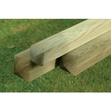 KDM | ACCESSORIES | PLANED & RIBBED PINE POST | 4-WAY TOP | 2.4 X EX 100 X 100MM | TREATED GREEN
