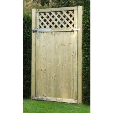 KDM | GATE | TONGUE & GROOVE | LATTICE TOP | 0.9 X 1.8M | TREATED GREEN
