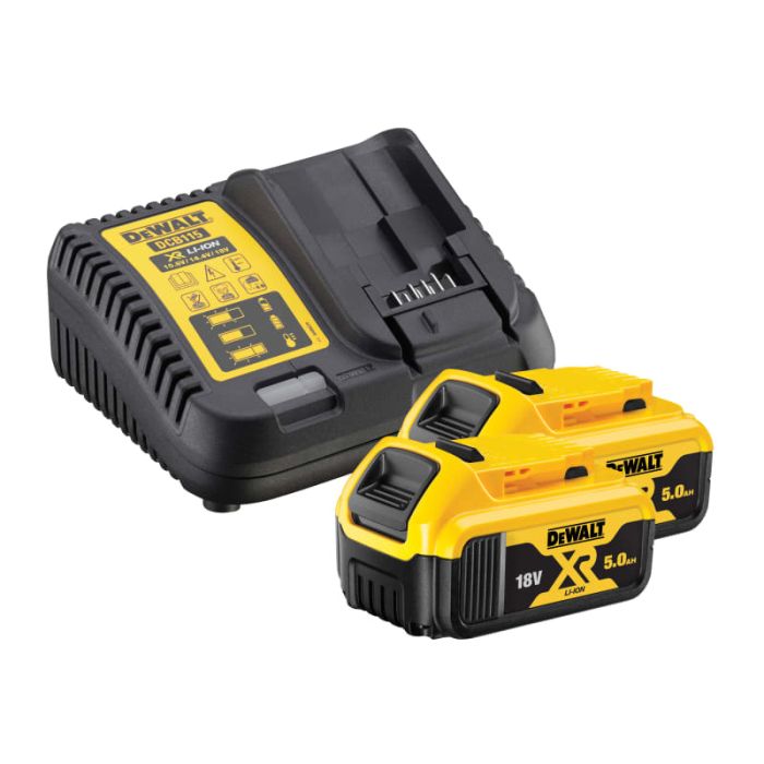 DEWALT | 2X 18 V XR 5AH BATTERY AND DCB115 CHARGER main product photo