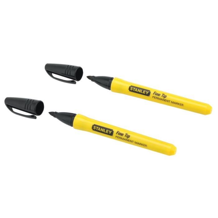 STANLEY | PERMANENT MARKER | FINE TIP | BLACK | PACK 2 main product photo