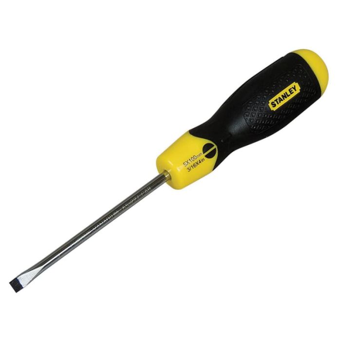 STANLEY | CUSHION GRIP | SCREWDRIVER | FLAT | 5.0 X 100MM main product photo