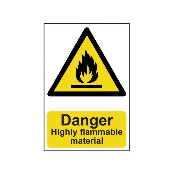 SCAN | SAFETY SIGN | DANGER HIGHLY FLAMMABLE MATERIAL | 200 X 300 | PVC main product photo