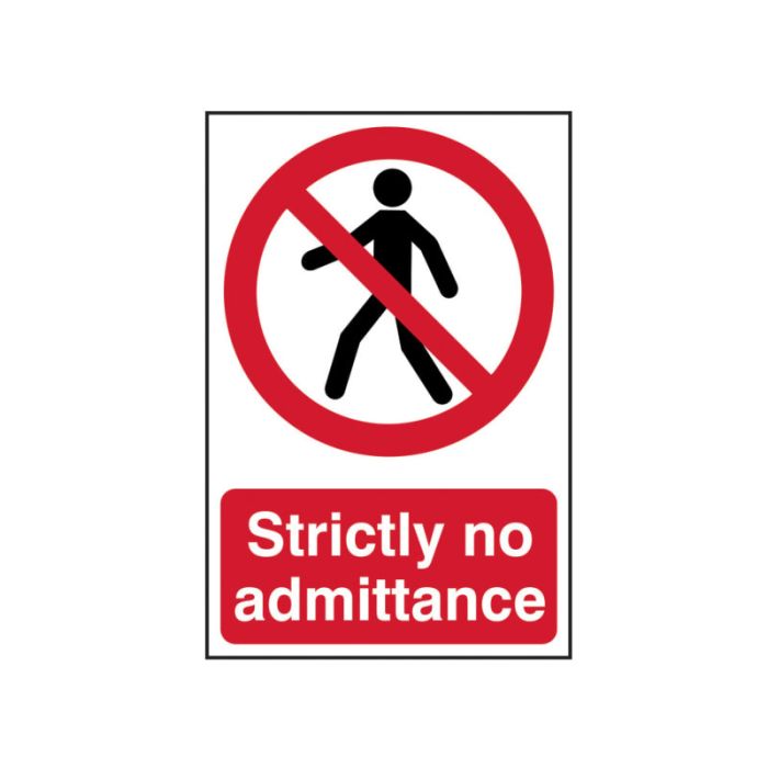 SCAN | SAFETY SIGN | STRICTLY NO ADMITTANCE | 200 X 300 | PVC main product photo