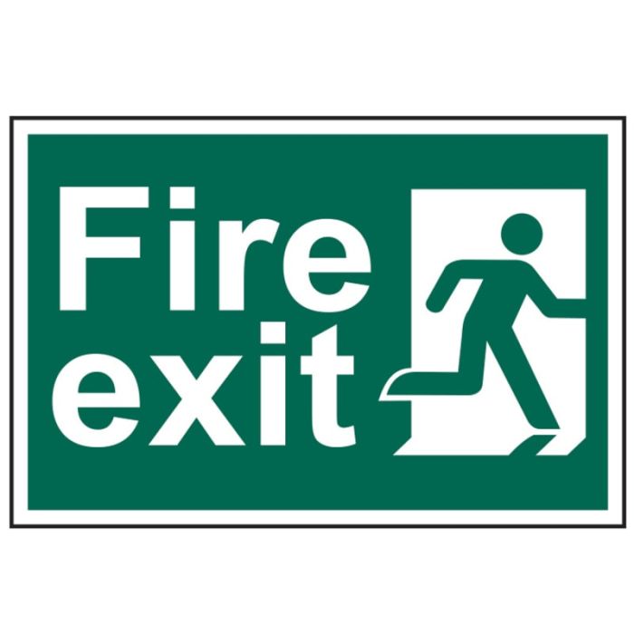 SCAN | SAFETY SIGN | FIRE EXIT RUNNING MAN ARROW RIGHT | 200 X 300 | PVC main product photo