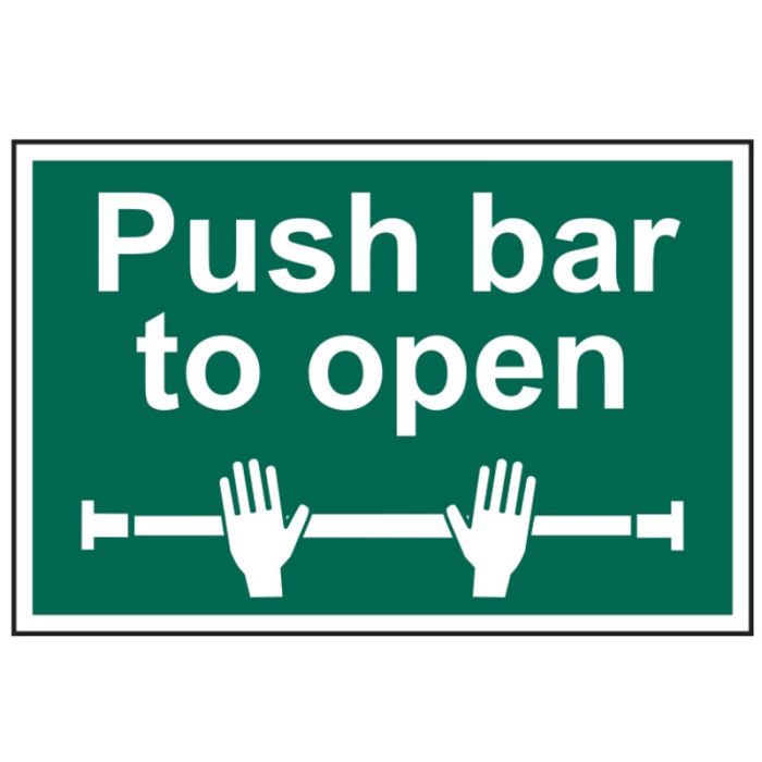 SCAN | SAFETY SIGN | PUSH BAR TO OPEN | 300 X 200 | PVC main product photo