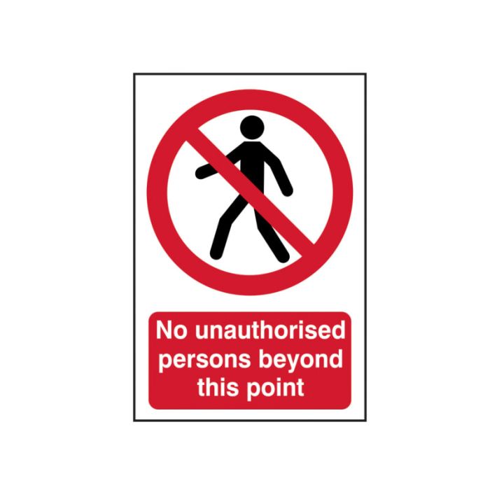 SCAN | SAFETY SIGN | NO UNAUTHORISED PERSONS BEYOND THIS POINT | 400 X 600 | PVC main product photo