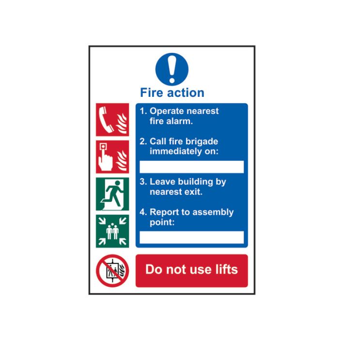 SCAN | SAFETY SIGN | FIRE ACTION PROCEDURE STYLE 1 | 200 X 300 | PVC main product photo