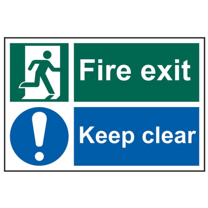 SCAN | SAFETY SIGN | FIRE EXIT KEEP CLEAR | 200 X 300 | PVC main product photo