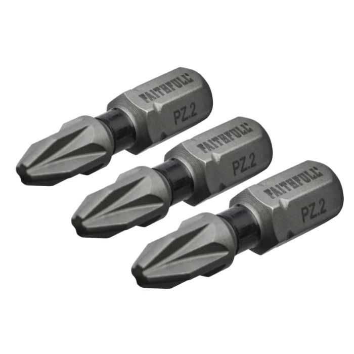 FAITHFULL | SCREWDRIVER BIT | IMPACT | PZ2 | 25MM | PACK 3 main product photo