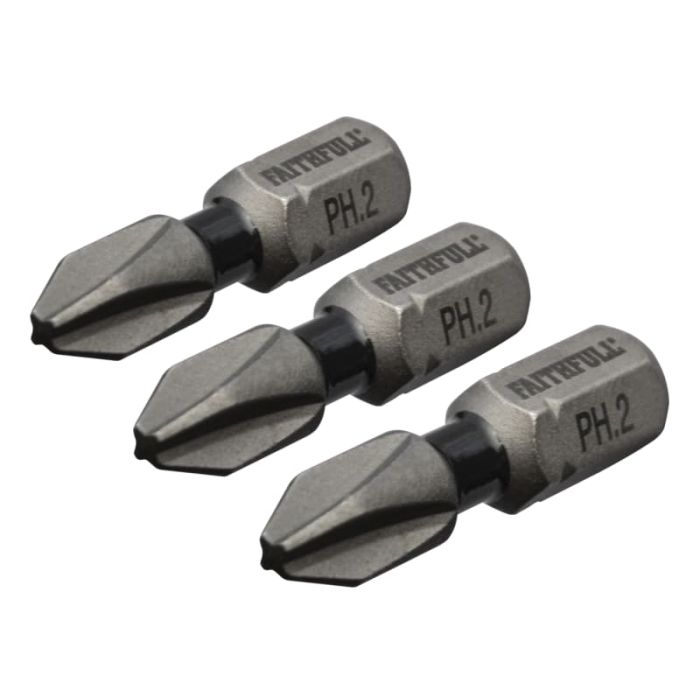 FAITHFULL | SCREWDRIVER BIT | IMPACT | PH2 | 25MM | PACK 3 main product photo