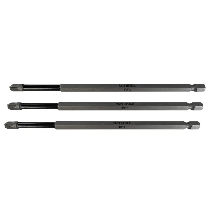 FAITHFULL | SCREWDRIVER BIT | IMPACT | PZ3 | 150MM | PACK 3 main product photo