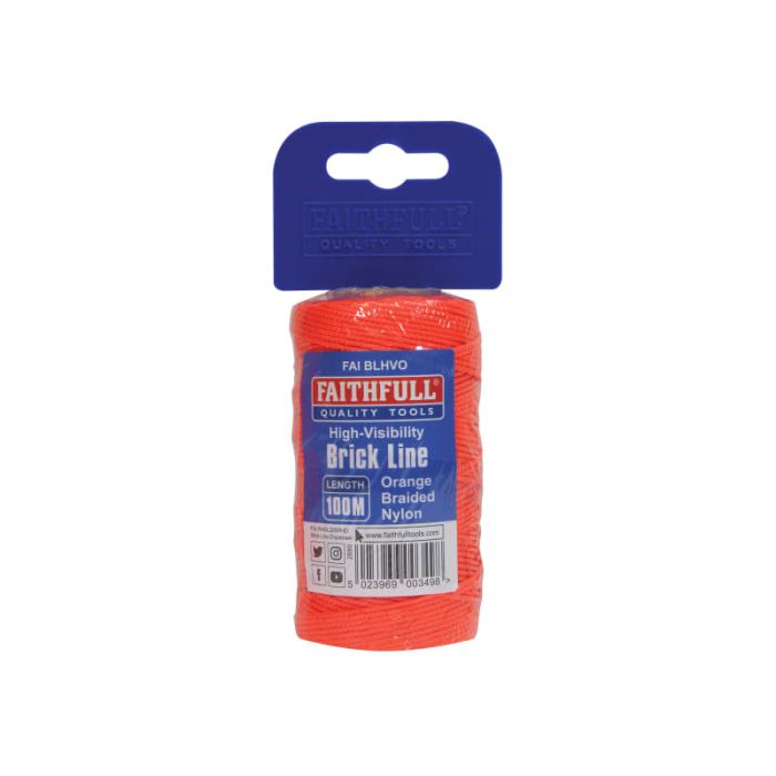 FAITHFULL | NYLON BRICK LINE | HI-VIS | ORANGE | 100M main product photo