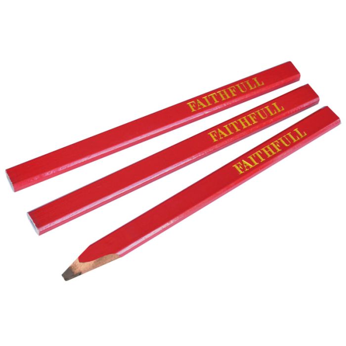 FAITHFULL | CARPENTERS PENCIL | RED | PACK 3 main product photo
