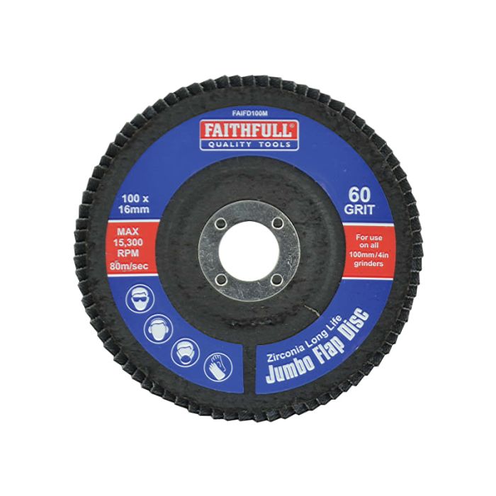 FAITHFULL | ABRASIVE JUMBO FLAT DISC | MEDIUM | 60 GRIT | 100MM main product photo