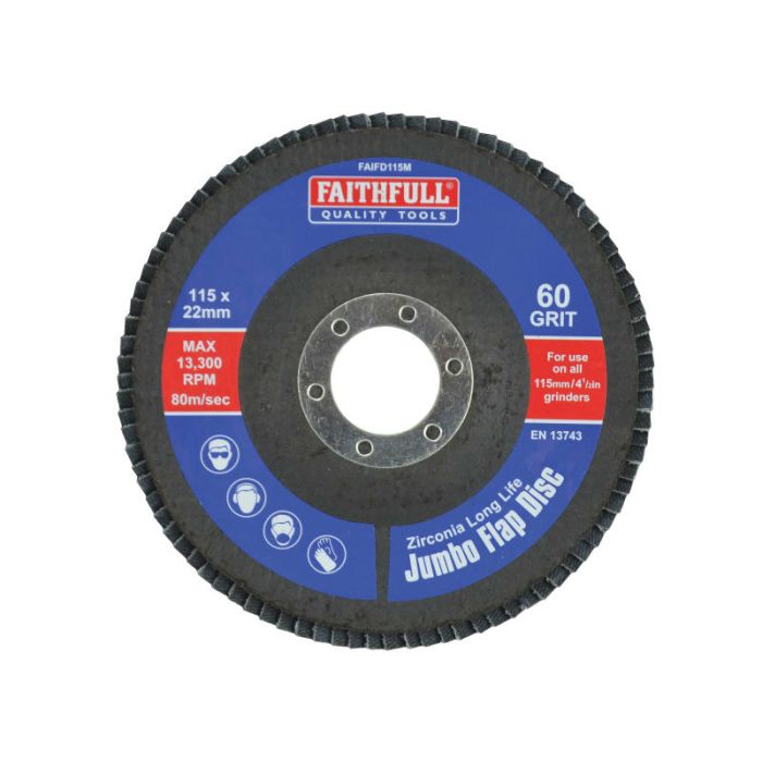 FAITHFULL | ABRASIVE JUMBO FLAT DISC | MEDIUM | 60 GRIT | 115MM main product photo
